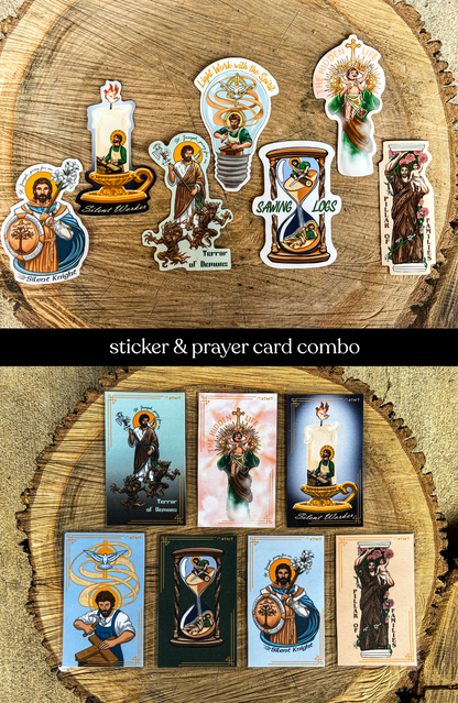 St. Joseph Variety Pack Sticker & Prayer Card Combo